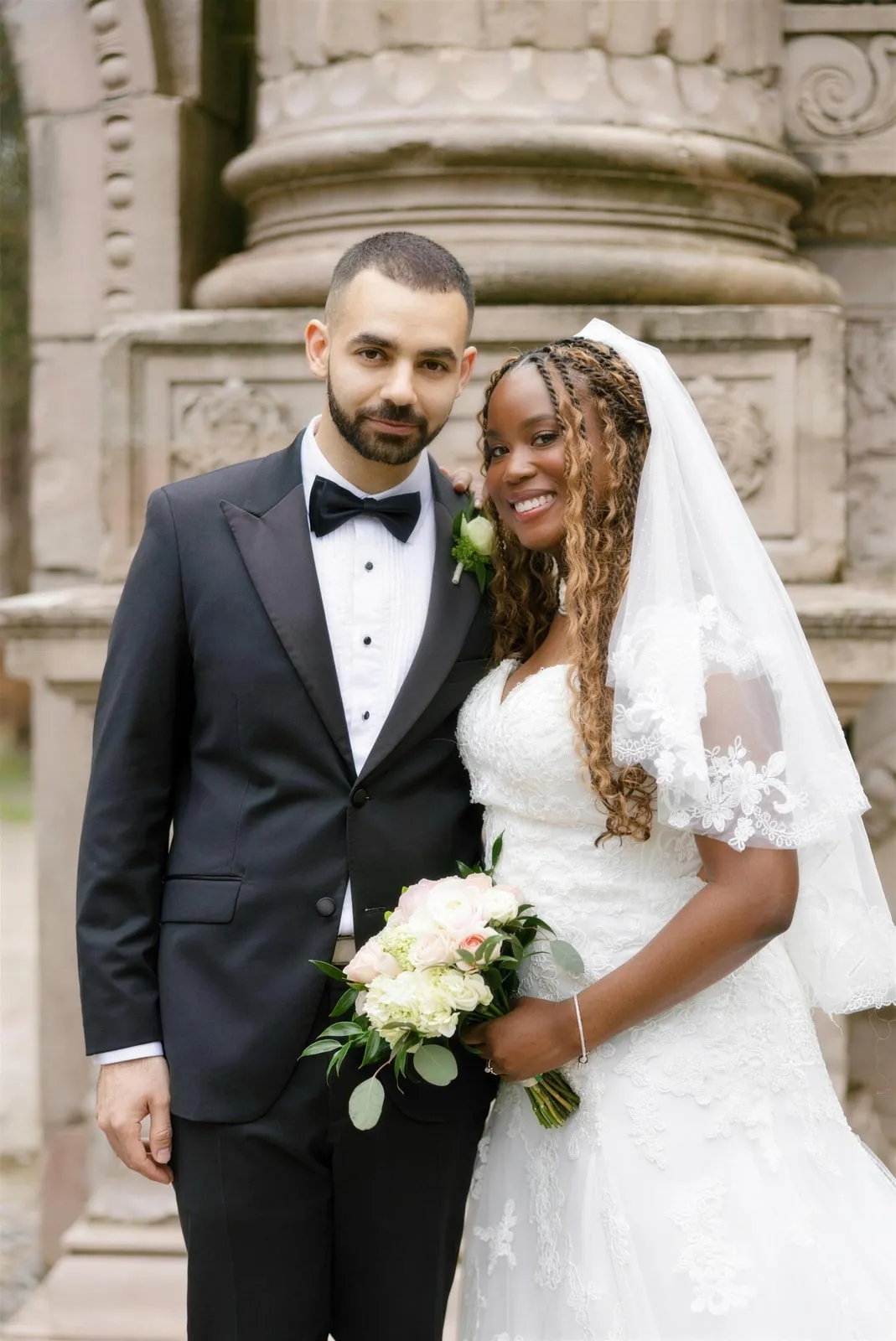 A newlywed couple after a ceremony